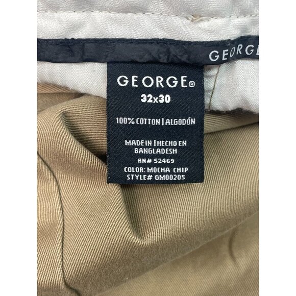 George Men's Mocha Chip Cotton Chino Formal Suit Pants 34"x29" GM00205 USED - Picture 3 of 7